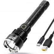 Brightest Rechargeable Flashlights High Lumens - PFSN 6000LM Super Bright Tactical Flashlight IPX65 Waterproof, 400M Long Range, 20Hrs Long Lasting Best Powerful LED Torch Battery Powered Flash Light