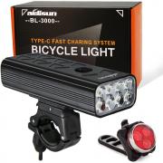 BL-3000 Bike Lights, 2760 Lumens, Built-in 9600mAh 21700 Batteries, IPX65 Waterproof