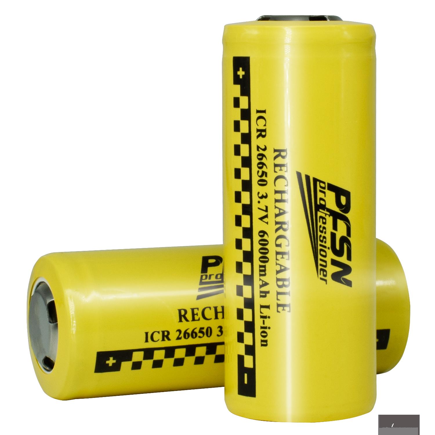 26650 Battery & Charger - 6000mAh (2 Pack)