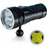 PFSN Dive Light Scuba Diving Flashlight 12000 Lumens, DF12 Professional Wide Beam Underwater Flashlight IPX68 Waterproof, 20 Hours Battery Life, Rechargeable LED Torch Best Gear for Snorkeling Caving 